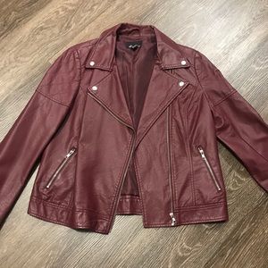Women’s Cranberry Faux Leather Biker Jacket Size:L